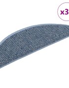 vidaXL Samolepicí rohože na schody Sisal-Look 30 ks 56x17x3 cm Modrá