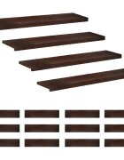 vidaXL Schodišťové nášlapy 16 ks 120 x 25 x 2 cm Tmavě hnědá