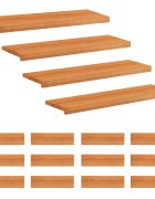 vidaXL Schodišťové nášlapy 16 ks 90 x 30 x 2 cm Světle hnědá