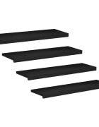 vidaXL Schodišťové nášlapy 4 ks 100 x 25 x 2 cm Černá
