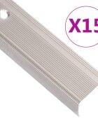 vidaXL Schodové hrany ve tvaru L 15 ks hliník 90 cm šampaňské
