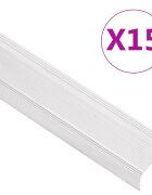 vidaXL Schodové hrany ve tvaru L 15 ks hliník 90 cm stříbrné