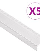 vidaXL Schodové hrany ve tvaru L 5 ks hliník 100 cm stříbrné