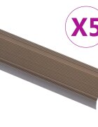 vidaXL Schodové hrany ve tvaru L 5 ks hliník 90 cm hnědé