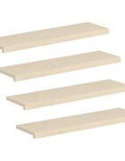 vidaXL Schodové nášlapy 4 ks 100 x 30 x 2 cm Bílá Masivní dubové dřevo