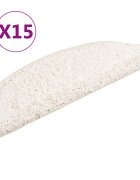 vidaXL Schodové rohože 15 ks 56 x 17 x 3 cm bílé půlkulaté