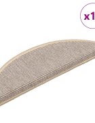 vidaXL Schodové rohože 15 ks 56 x 17 x 3 cm stříbrné půlkulaté