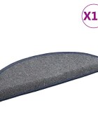 vidaXL Schodové rohože 15 ks 56 x 17 x 3 cm světle šedé a modré půlkulaté