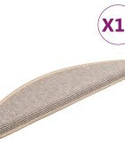 vidaXL Schodové rohože 15 ks 65 x 21 x 4 cm stříbrné půlkulaté velké