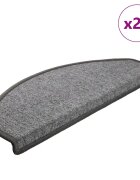 vidaXL Schodové rohože 20 ks 65 x 24 x 4 cm tmavě šedé půlkulaté velké
