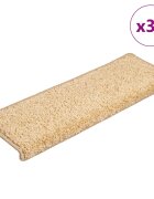 vidaXL Schodové rohože 30 ks 65 x 21 x 4 cm krémové s obdélníkovým okrajem