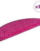 vidaXL Schodové rohože 30 ks 65 x 21 x 4 cm růžové půlkulaté velké