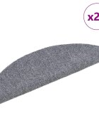 vidaXL Schodové rohože samolepicí 20 ks 56 x 17 x 3 cm světle šedé půlkulaté