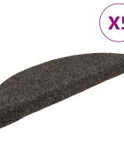 vidaXL Schodové rohože samolepicí 5 ks 56 x 17 x 3 cm antracitové půlkulaté
