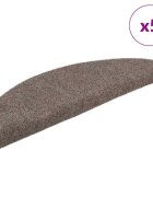 vidaXL Schodové rohože samolepicí 5 ks 56 x 17 x 3 cm béžové půlkulaté