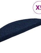 vidaXL Schodové rohože samolepicí 5 ks 56 x 17 x 3 cm tmavě modré půlkulaté