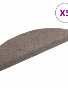 vidaXL Schodové rohože samolepicí 5 ks 65 x 21 x 4 cm béžové půlkulaté velké