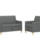 vidaXL Sedačka se storage 2 ks Pro 3 osobu Tmavě šedá 122 x 78 x 87 cm