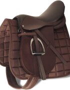 vidaXL Sedlo z pravé kůže 5-v-1 pát. kanál 14 cm posedlí 16" - hnědá