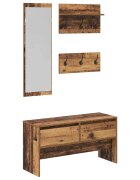 vidaXL Sestava nábytku do předsíně 4 ks Staré dřevo 90 x 31 x 465 cm