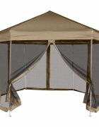 vidaXL Šestihranný pop-up stan s bočnicemi 36 x 31 m taupe 220 g/m²