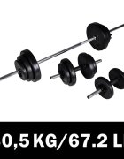 vidaXL Set 2 činek + vzpěračská činka 305 kg