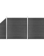 vidaXL Set plotového dílce WPC 446 x (105–186) cm černý