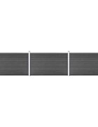 vidaXL Set plotového dílce WPC 526 x 105 cm černý