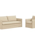 vidaXL Set pohovek 2 ks Krémová Textil