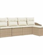 vidaXL Set pohovek 5 ks Béžová polyratan