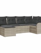 vidaXL Set pohovek 6 ks Světle šedá polyratan