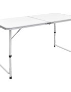 vidaXL Skládací kempingový stůl nastavitelná výška hliník 120 x 60 cm