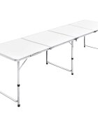 vidaXL Skládací kempingový stůl s nastavitelnou výškou 240 x 60 c m hliník