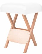 vidaXL Skládací masážní stolička s 12 cm silným sedákem bílá