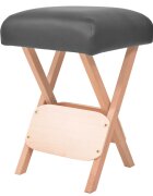 vidaXL Skládací masážní stolička s 12 cm silným sedákem černá