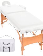 vidaXL Skládací masážní stůl 2 zóny tloušťka 10 cm bílý