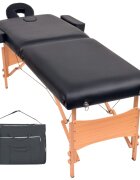vidaXL Skládací masážní stůl 2 zóny tloušťka 10 cm černý