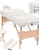 vidaXL Skládací masážní stůl 3 zóny a stolička tloušťka 10 cm bílé