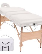 vidaXL Skládací masážní stůl 3 zóny tloušťka 10 cm bílý