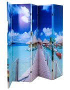 vidaXL Skládací paraván 200 x 170 cm pláž