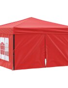 vidaXL Skládací party stan s bočními stěnami červený 3 x 3 m