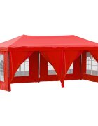 vidaXL Skládací party stan s bočními stěnami červený 3 x 6 m