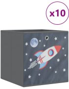 vidaXL Skládací úložné boxy 10 ks šedé 32x32x32 cm netkaná textilie