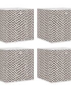 vidaXL Skládací úložné boxy 4 ks hnědé 32x32x32 cm netkaná textilie