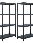 vidaXL Skladové regály 2 ks černé 60 x 30 x 138 cm plastové