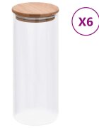 vidaXL Skleněné dózy s bambusovým víčkem 6 ks 1000 ml
