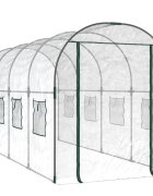 vidaXL Skleník průhledný 160 x 400 x 190 cm PVC práškově lakovaná ocel