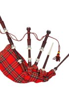 vidaXL Skotské dudy horalské červený Royal Steward tartan