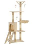 vidaXL Škrabadlo pro kočky se sisalovými sloupky 138 cm béžové