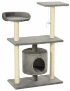 vidaXL Škrabadlo pro kočky se sisalovými sloupky 95 cm šedé